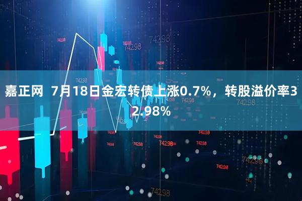 嘉正网  7月18日金宏转债上涨0.7%，转股溢价率32.98%